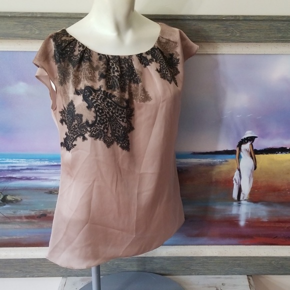 Worthington Tops - 🌹WORTHINGTON SATIN LACE LOOK BLOUSE🌟CLEARANCE🌟